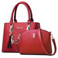Metal Pendent Tassel Ladies Shoulder Bag With Pocket Solid Colour Women's Crossbody Bags PU Leather Female Tote Handbags