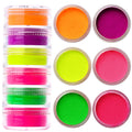 6Box/Set Neon Pigment Nails Powder Set Gradient Fluorescence Glitter Dust Neon Halo Powder for Manicure Nail Art Decorations