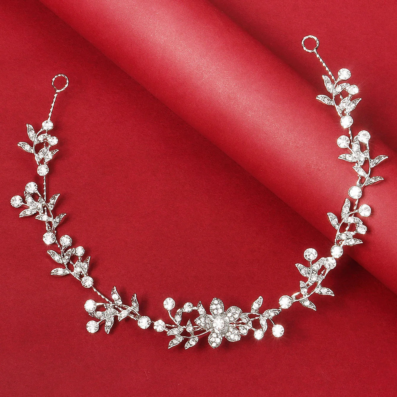 Fashion Crystal Flower Shaped Hairvine Bridal Hair Accessories Wedding Dedicated Jewelry Decoration Bride Hairpin for Girls