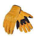 Vintage Motorcycle Gloves Full Protection Retro Yellow Leather Motocross Gloves Touch Screen Motorbike Biker MX Gloves Anti-drop