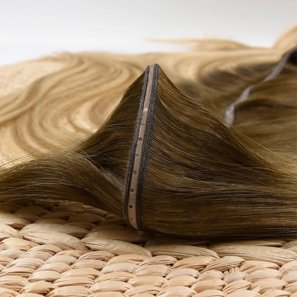 Invisible Micro-loop Russian Non-Remy Hair Extensions with Machine Double Weft Silicon Beads Butterfly Weft