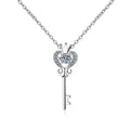 Wholesale Fine Jewelry Gold Plated Crown Key S925 Sterling Silver Key Pendant Clavicle Chain Custom Moissanite Diamond Necklace
