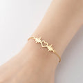 Fashion Trendy Stainless Steel Plane Heart Beat Heart Snow Mountain Moon and Star Charm Bracelet Jewelry for Women