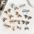 KUACHI Wholesale Elegant Bow Hair Clip High-Grade Gold Bow Pearl Metal Hair Clips Custom Women Hair Clips With Logo
