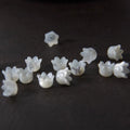 High Quality Carved White Mother of Pearl Shell Lily of the Valley Flower Beads