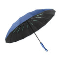 Fully Automatic 16-Bone Sturdy Black Rubber Business Umbrella with Dual-Use Rain Sun Protection 3 Folding  Umbrella
