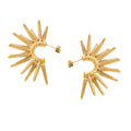 Statement Tarnish Free Waterproof Stainless Steel Jewelry Bijoux Femme C-Type Sun Earrings Women's 18K Gold  Plated Earrings