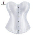 Plus Size XS to 6XL Gothic Lace Satin Corsets and Bustiers Fashion Open Cup for Wedding
