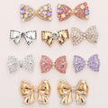 New Design Luxury Metal PINK Bling Bow Pearl Charms Designer Charms for Phone case Shoe Sandals Diy Decoration Charms