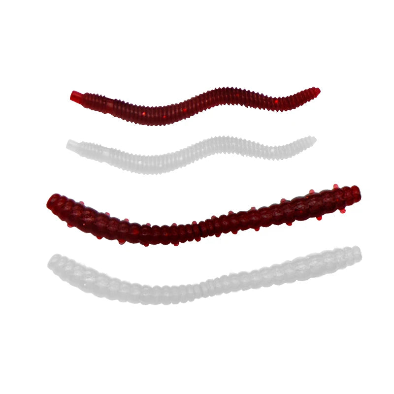Top Right SB103 0.57g 5.5cm Simulation Earthworm Soft Lure Artificial Fishing Lure Red Worms Bait
