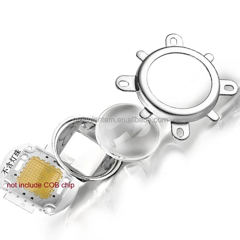 High Power COB LED Chip 20-100W Lamp Bead Lens 44mm Optical Glass Lens Plano-Convex 3 pcs Lens Set 60 Degree 90 120 Degrees