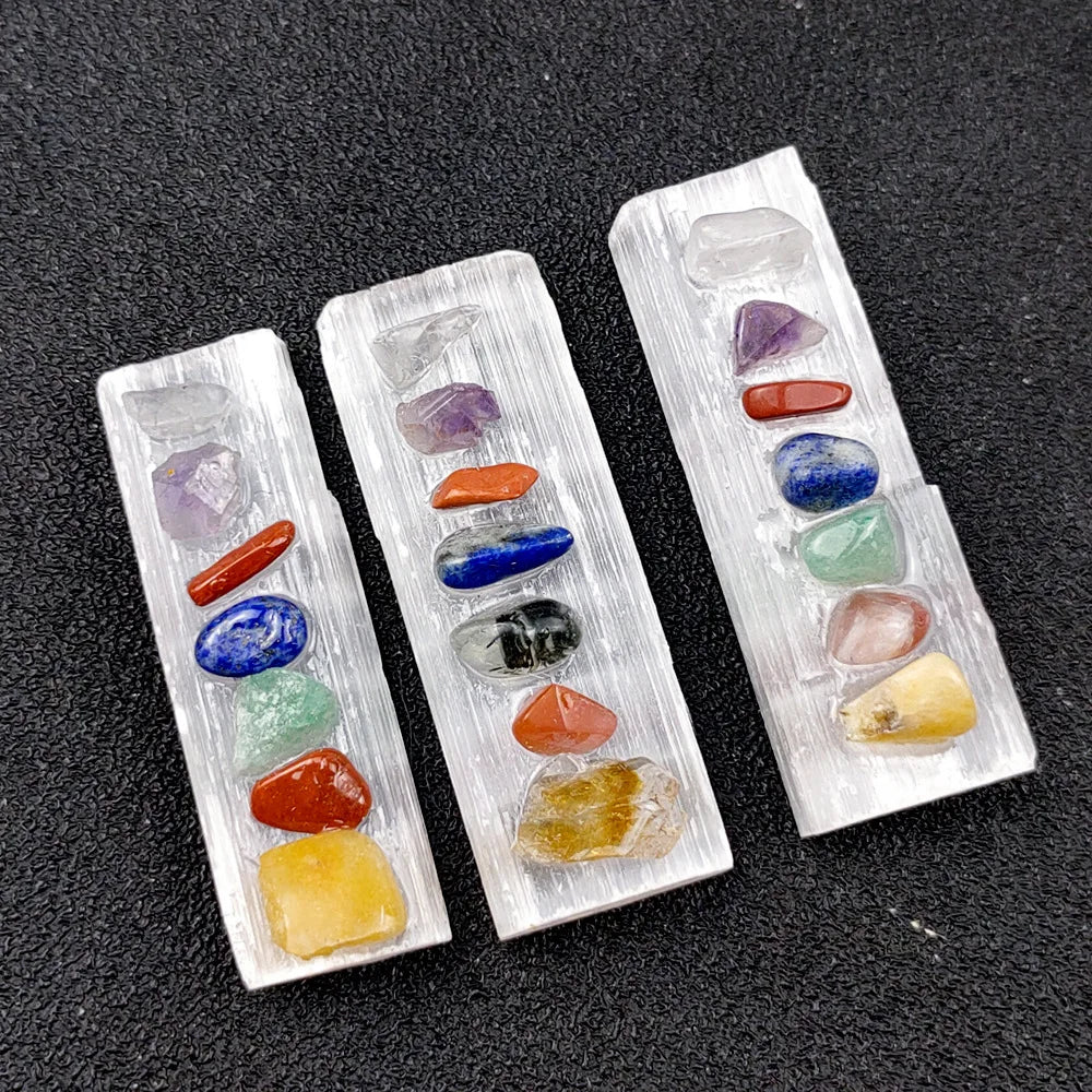 2026 Favorable price Irregular Square Strip Energy Plaster Seven Chakra Pendant Necklace for healing