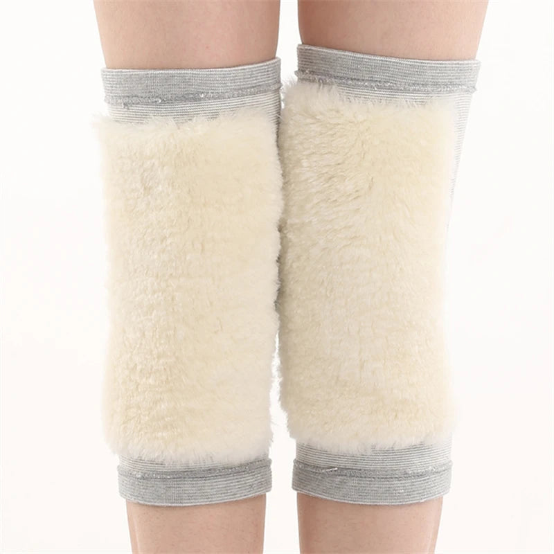 Womens Mens Thicken Cashmere Wool Winter Warm Thermal Knee Warmers Leg Sleeve Knee Brace Support Pads