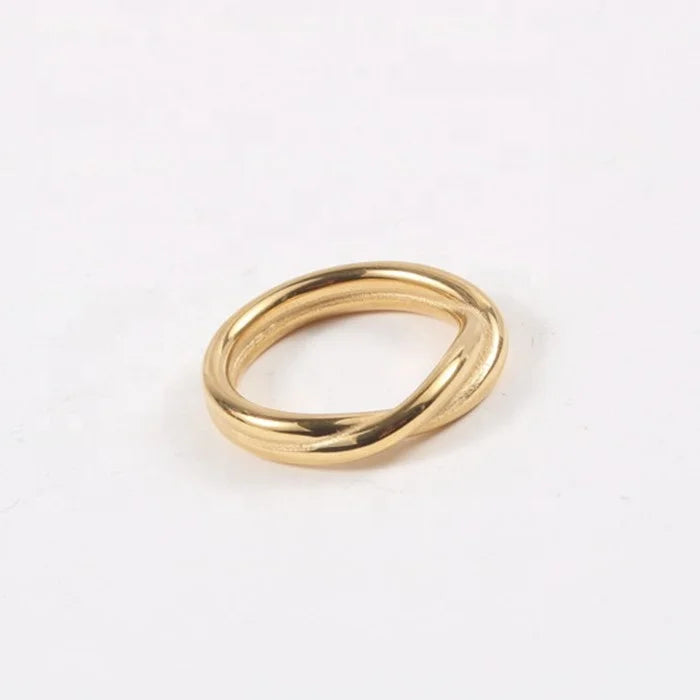 Simple Beautiful Stainless Steel Wire Cross Women Stacking Ring