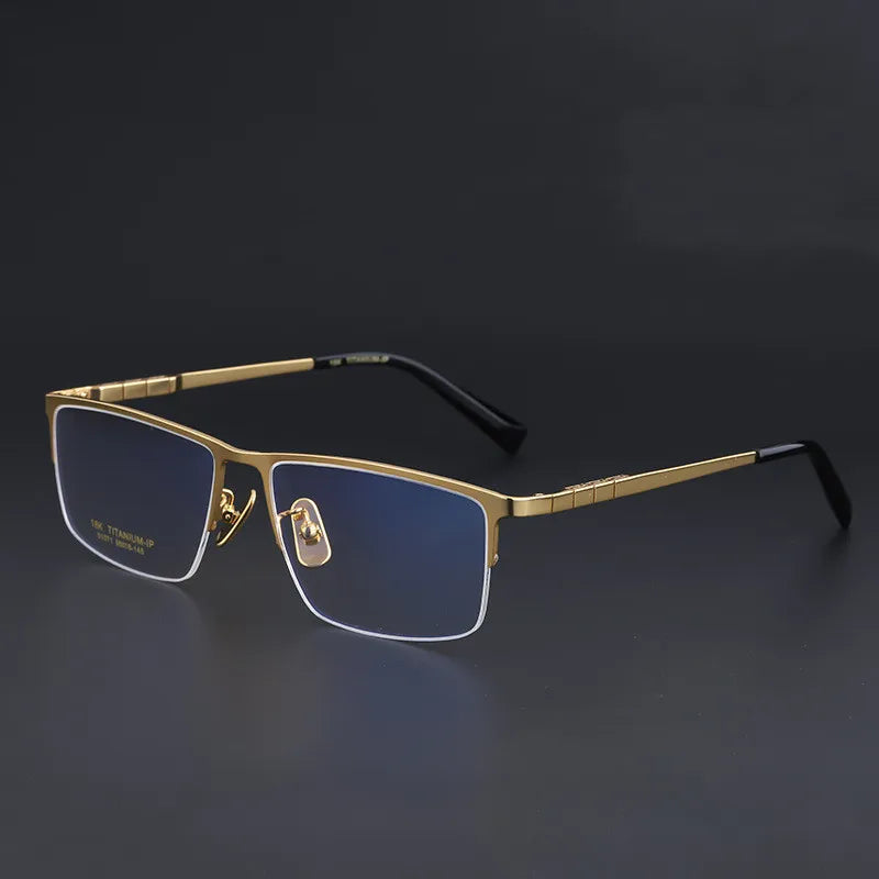Shenzhen Men's Business Glasses Frame Half Frame Ultra-Light Pure Titanium Elastic Myopia Eyewear Premium Quality
