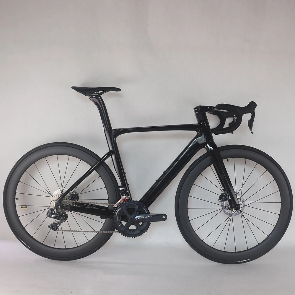 SERAPH Bicycle Disc Brake Bike Carbon Frame Bicycle Carbon Wheels All Inner Cable Complete Bike R8070 Di2 Groupset TT-X21
