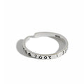 AR737-1 AntiquSilver Viking Ring Nordic Rune Ring 925 Sterling Silver Rings for Women Greek Classical Alphabet Word Jewelry