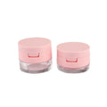 Latest Pink Flip Type Small Travel Size 3g 5g ABS Base Screw Top Plastic Powder Jar for Loose Powder Storage-for Skin Care