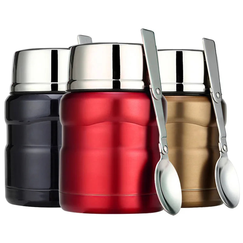 500ml/750ml Insulated Cup Container Leak Proof Food Jar Stainless Steel Wide Mouth Lunch Soup Thermoses for School Travel