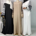Elegant Soft Abaya Robe With Palestine Keffiyeh Printed Sleeve Detailing Modest Islamic Women Clothing for Ramadan 6827 MegaBDM