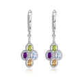 A5487 Abiding Fine Jewelry Custom Cluster Earring 925 Sterling Silver Colorful Natural Gemstone Drop Earrings With English Lock