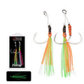 Multicolor Luminous UV Effect Steel Slow Jigging Hook Double Assist 3D Lure Eyes Fishing Hooks
