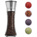 Set of 2 Adjustable Sea Salt Grinder Pepper Grinder Stainless Steel Salt and Pepper Grinder for Kitchen