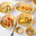 Hot Selling Cute Cartoon Ceramic Dinnerware Different Size Rabbit in the Flower Series Dishes & Plates for Family