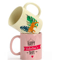 Grade a 11 oz Ceramic Coffee Mug for Promotions Yellow/Pink Sublimation Blank Customizable Gifts for Occasions
