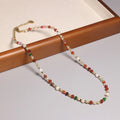 Bohemian Colorful Natural Jade Healing Stone Beaded Necklace for Women Pearl Charm Beaded Necklace Choker Wholesale