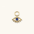 LOZRUNVE Silver 925 Colored Sapphire CZ Evil Eye Pendant Charm for Earring DIY Jewelry