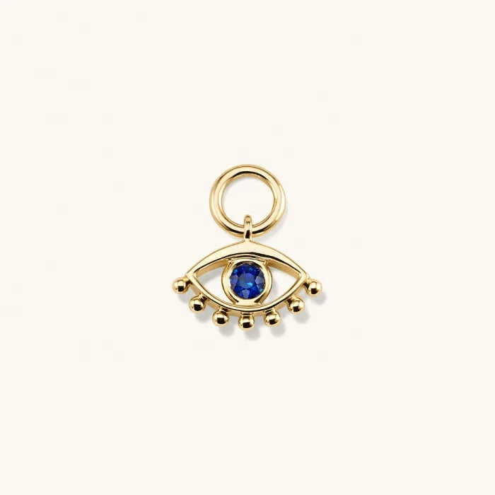 LOZRUNVE Silver 925 Colored Sapphire CZ Evil Eye Pendant Charm for Earring DIY Jewelry