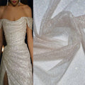 Multi-color Intense Shining Glued Glitter Lace Fabric Extra Dense Sequined Tulle Mesh Lace Fabric for Prom Gown Evening Dress