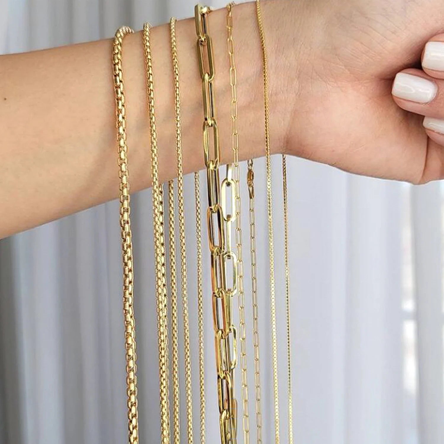 2021 Innovative Rose Gold Chain Necklace Set Colorful Gold Filled Jewelry Personalized Lady Necklace