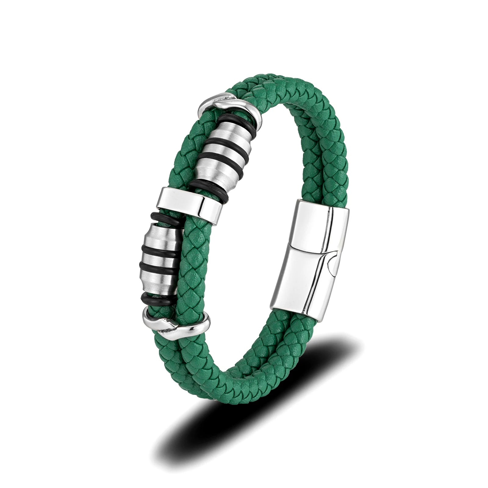 Fashion Man Leather Bracelet Jewelry Engrave Custom Logo Man Multi-strand Leather Cuff Bracelet