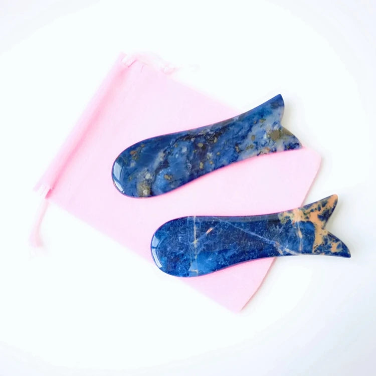 Diy Custom Private Label Crystal Pink Sodalite Jade Face Gua Sha Scraper Board of Natural Stone Guasha Face Massager