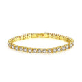 Simple Designs Copper Inlay Zircon Bracelet Shining Gold Plated Iced Out Crystal Tennis Bracelet for Women