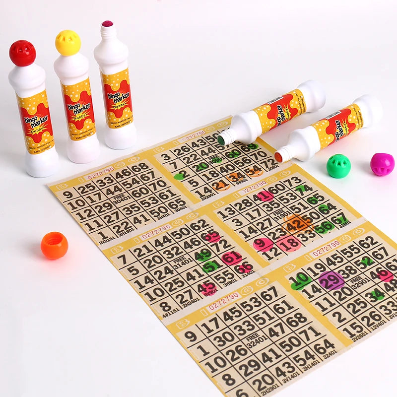 OEM rainbow 40ml 10mm Water Base Ink Plastic Paint Bingo Marker Dot Bingo Game Card Game Dabbers for Bingo Game