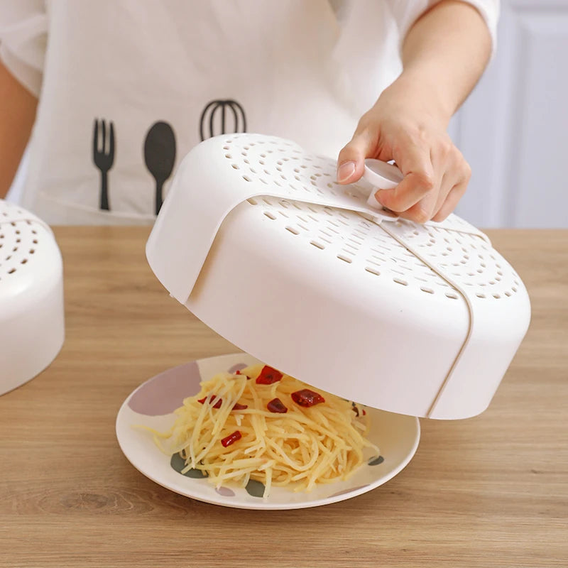 Kitchen New Design Summer Anti-mosquito Vegetable Cover Rotary Folding Portable Storage Dust-proof Food Fresh-keeping Cover
