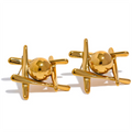 JINYOU 651 New Stainless Steel Geometric Stud Earrings Waterproof Charm Metal Titanium Stylish Jewelry