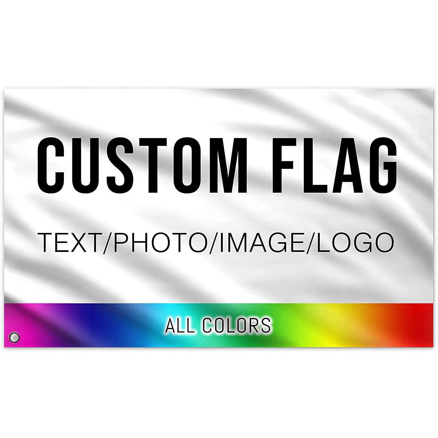Custom Logo Flag Fabric 100% Polyester Four Corners Punched Customized Advertising Flag for Promotional Use