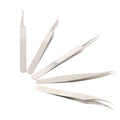 Custom Logo 10A Titanium Alloy Eyelash Tweezers Set Silver Pointed Tips for Eyelash Extension