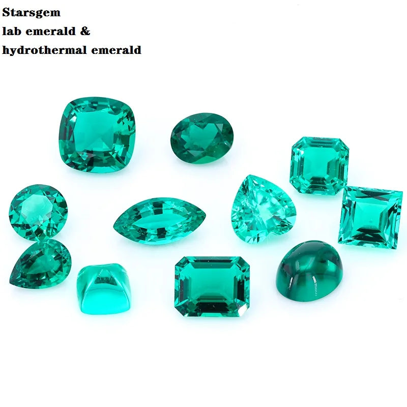 Starsgem Loose Gemstone Lab Cushion Cut Emerald Cut Lab Grown Gemstone Hydrothermal Emerald