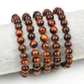 Factory Wholesale Natural Red Tiger Eye Stretch Bracelet Healing Gemstone Beaded Bracelet