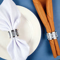 Silver Napkin Buckles Crushed Diamond Napkins Ring Holder Wedding for Dinner Table Decoration