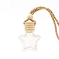 10ml Car Perfume Hanging  Car Perfume Bottle Perfume Wooden Lid Star Shape  Bottle clear  Empty Glass Bottle