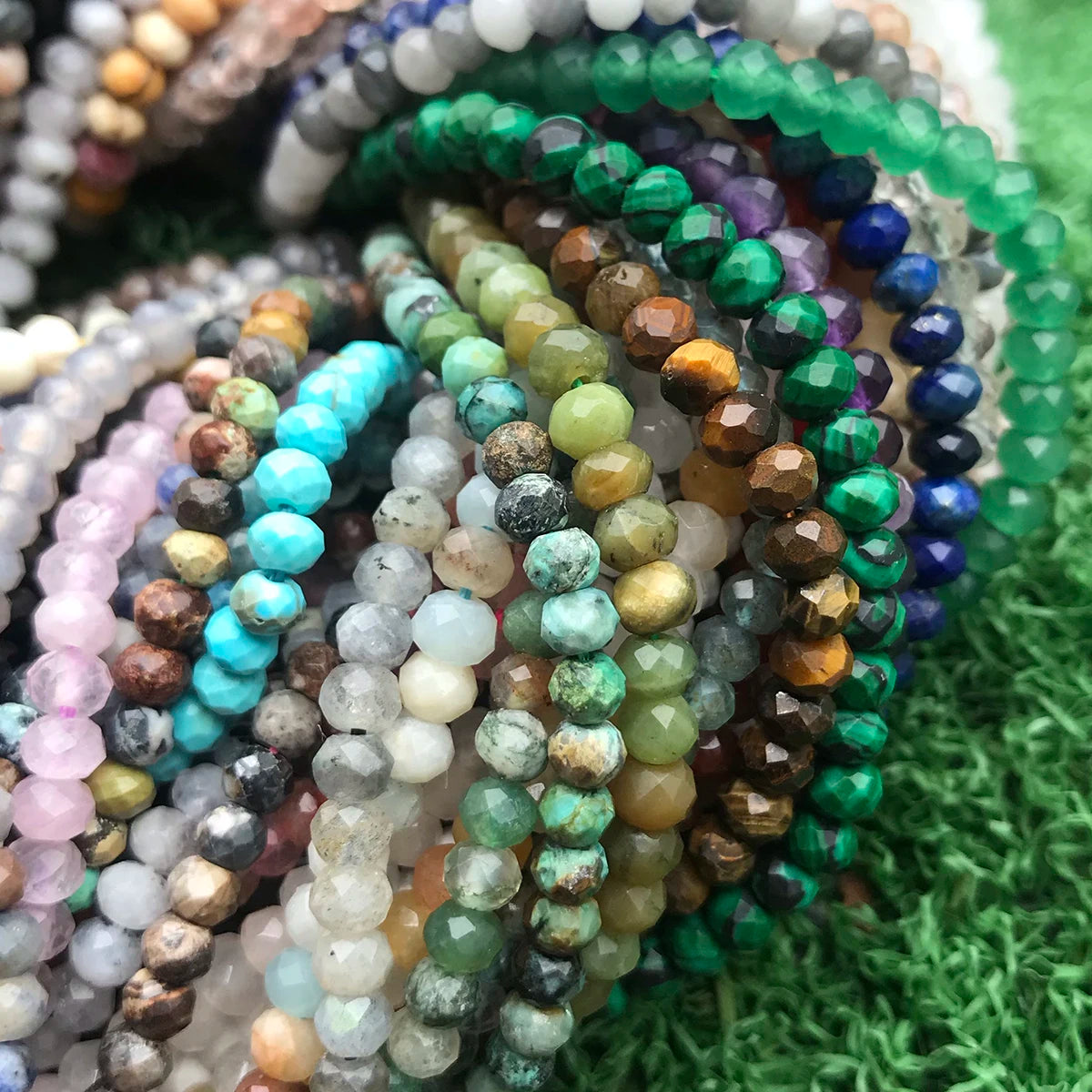 Wholesale 3*4mm Amethyst Tiger's-eye Apatite Rose Quartz Natural Stone Spacer Faceted Rondelle Stone Beads for Jewelry Making