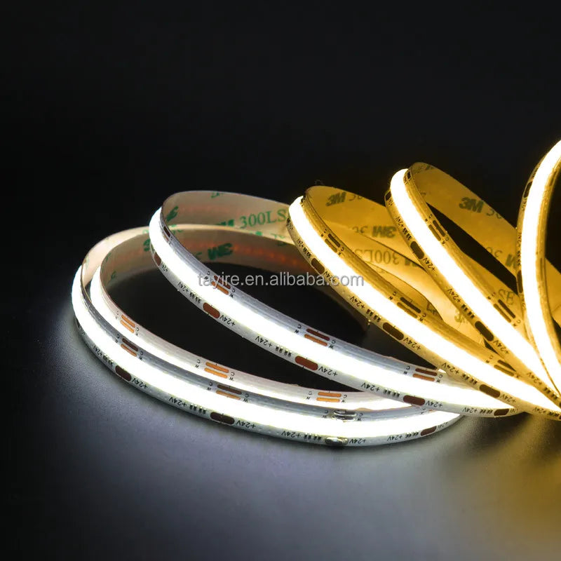 10mm COB LED Strip CCT 2700K-6500K 576Leds 24V Dual White Flexible Foldable Home Decor Energy Saving LED CCT String Lights Tape
