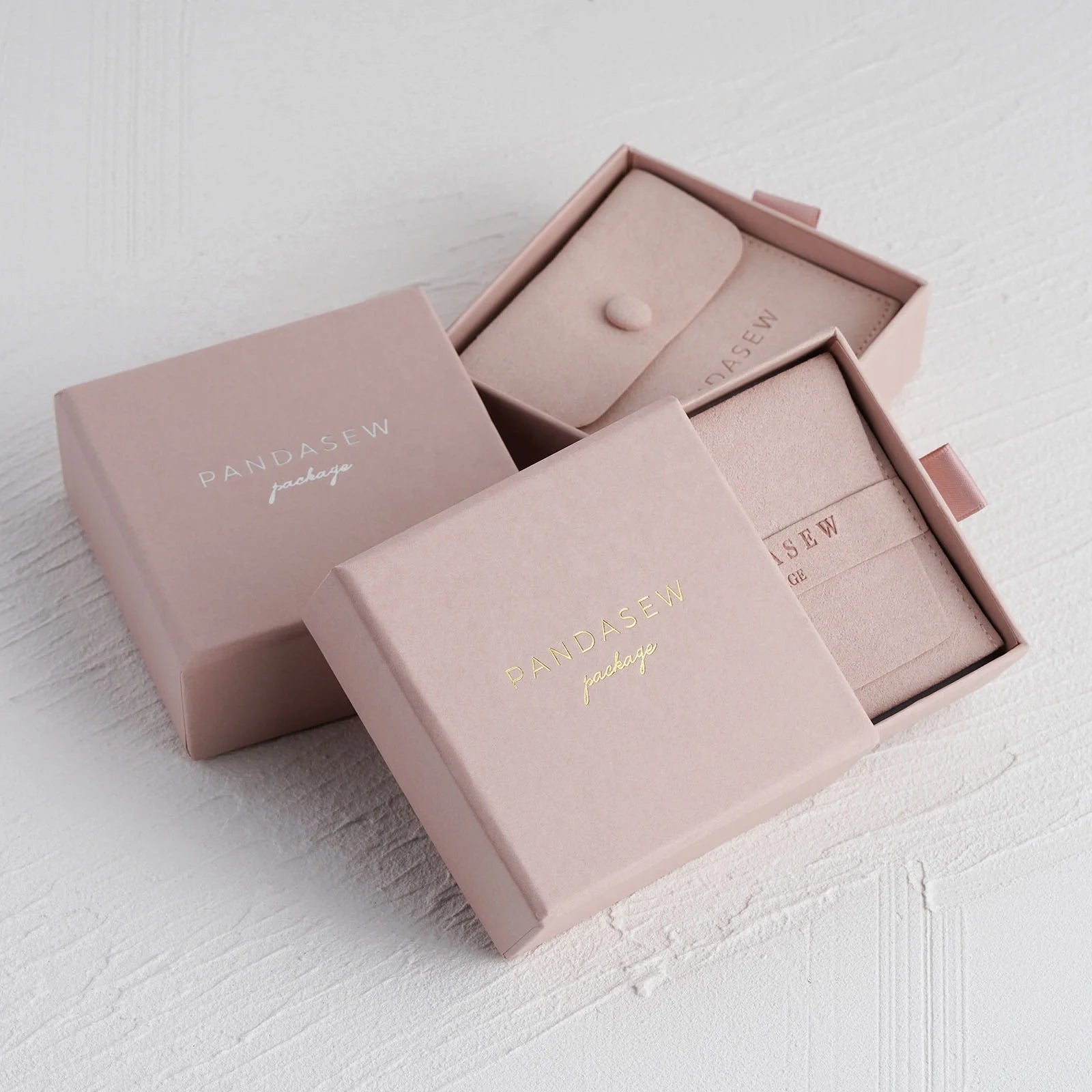 PandaSew Custom Logo Rose Gold Luxury Bracelet Pendant Ring Gift 1200g Paper Jewelry Packaging Drawer Box