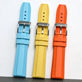 Multi Color Soft Breathable 20mm 22mm FKM Rubber Watch Straps Replacement Fluorine Rubber Watch Band for Diving Sport Watches
